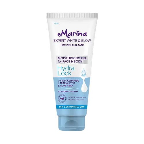 Marina Expert White & Glow Moisturizing Gel for Face & Body Hydra Lock