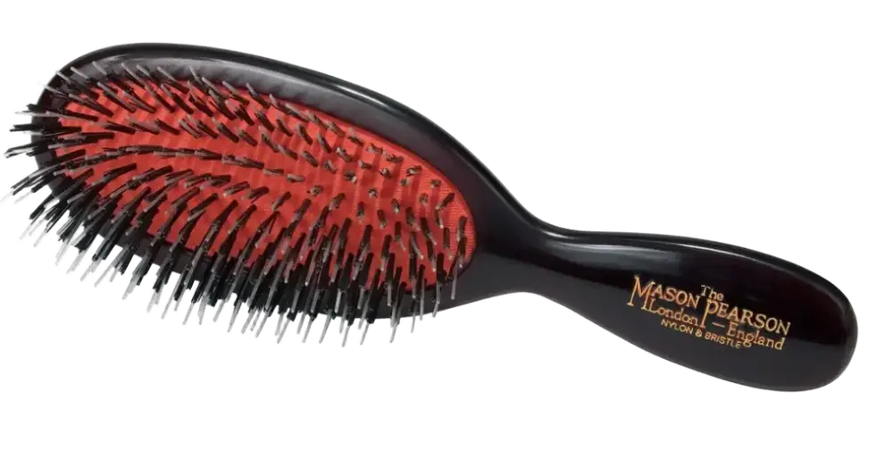 Mason Pearson Pocket Mixture Nylon & Boar Bristle Brush for Short Coarse to Normal Hair Black