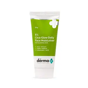 The Derma Co 5% Cica-Glow Daily Face Moisturizer with Alpha Arbutin & Tranexamic Acid