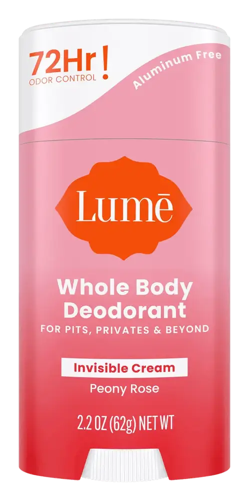 Lume Whole Body Deodorant Invisible Cream Stick Peony Rose