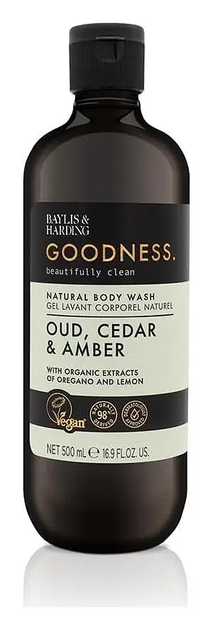 Baylis & Harding Goodness Natural Body Wash Oud, Cedar and Amber