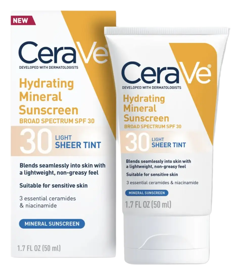 CeraVe Hydrating Mineral Sunscreen Face Sheer Tint SPF 30 Light