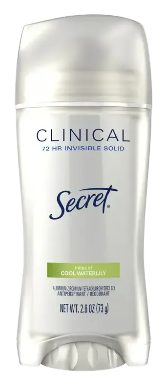 Secret Clinical Strength Invisible Solid Antiperspirant Deodorant Cool Waterlily