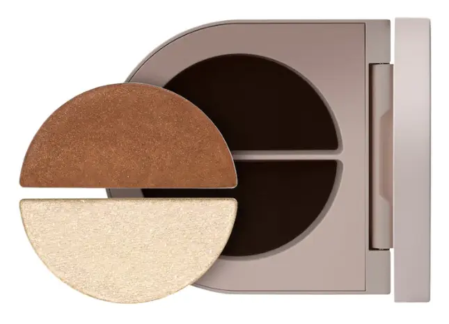 Rose Inc Satin & Shimmer Duet Powder & Cream Eyeshadow Cocoa/White Gold Shimmer