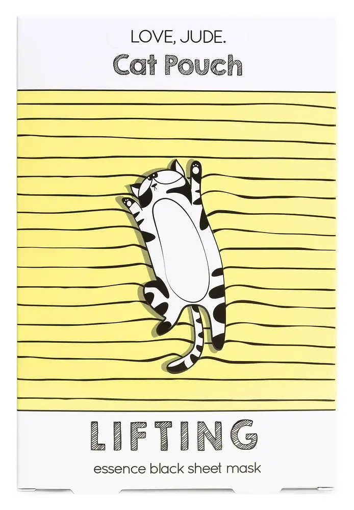 Love, Jude Cat Pouch Lifting Essence Black Sheet Mask