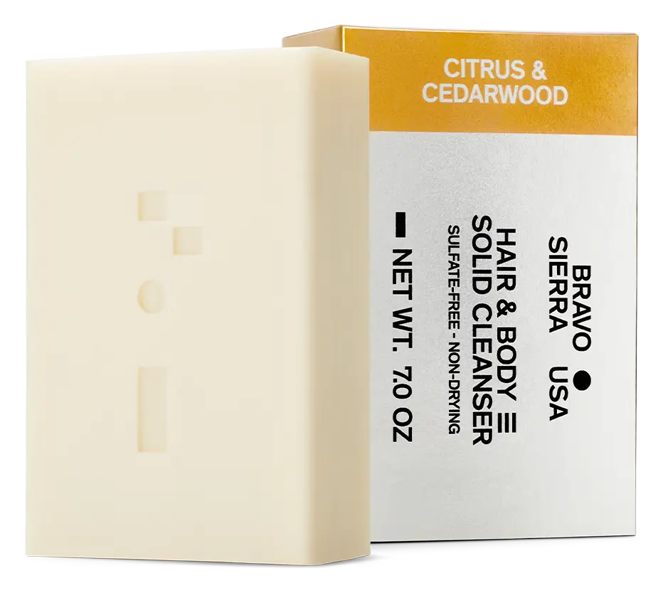 Bravo Sierra Hair & Body Solid Cleanser Citrus & Cedarwood