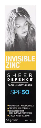 Invisible Zinc Sheer Defence Facial Moisturiser SPF 50