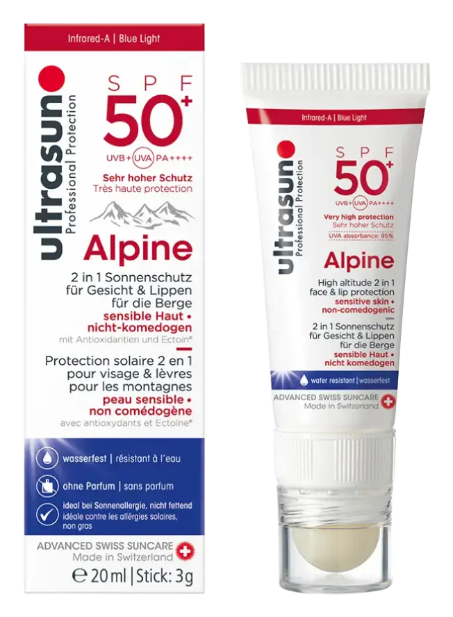 Ultrasun Alpine High Altitude 2 In 1 Face & Lip Protection SPF 50+