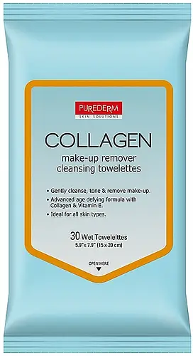 Purederm Collagen Make-Up remover Cleansing Towelettes