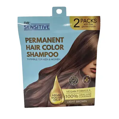 Dr. Sensitive Permanent Hair Color Shampoo Light Brown