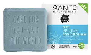 SANTE Naturkosmetik Feste Erfrischende Gesichtsreinigung Bio-Aloe Vera & Chiasamen (Solid Refreshing Facial Cleanser Organic Aloe Vera & Chia Seeds)