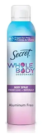 Secret Whole Body Aluminum Free Deodorant Spray Fresh Lilac & Waterlily