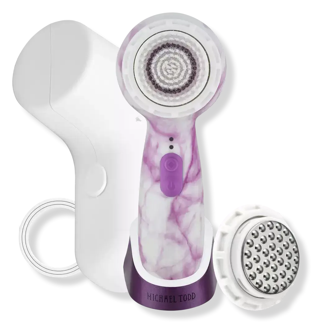 Michael Todd Beauty Soniclear Petite Patented Antimicrobial Sonic Cleansing Brush Purple Marble