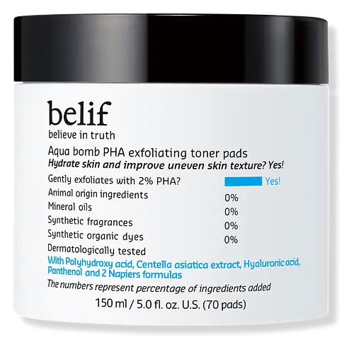 Belif Aqua Bomb PHA Exfoliating Toner Pads