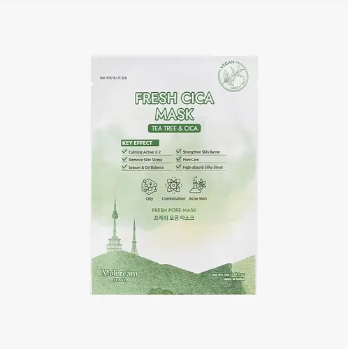 Muldream Vegan Green Mild Mask Fresh Cica