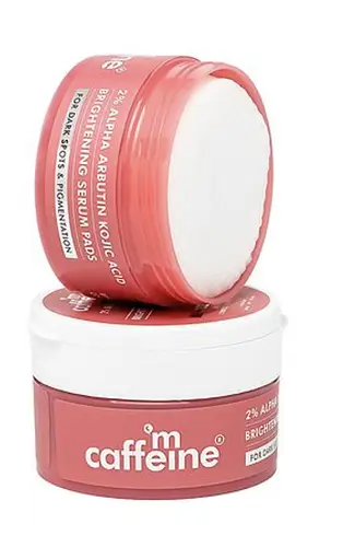 mCaffeine Clear Glow 2% Alpha Arbutin Kojic Acid Brightening Serum Pads