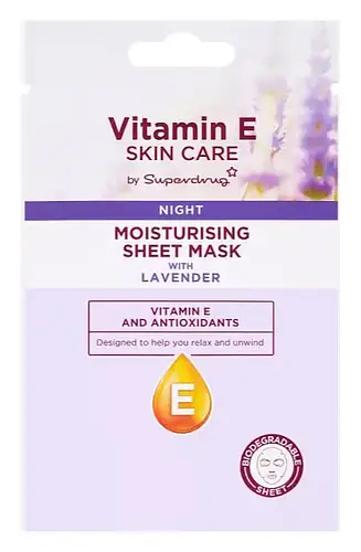 Superdrug Vitamin E Night Lavender Sheet Mask