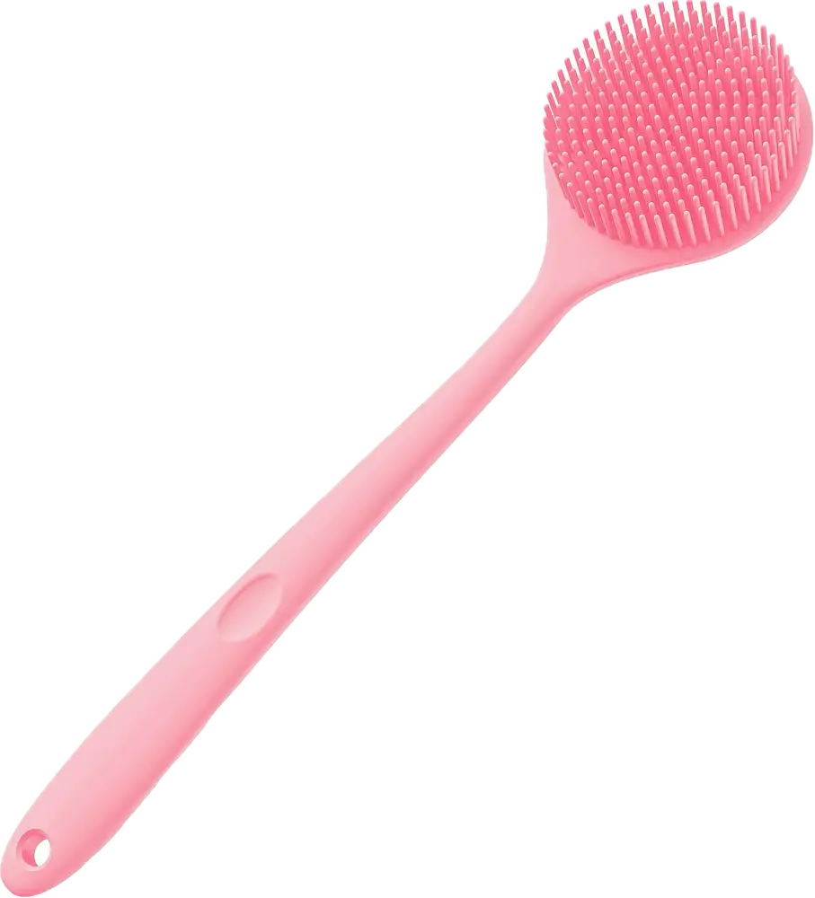 Manmihealth Thin Bristles Silicone Back Scrubber Pink