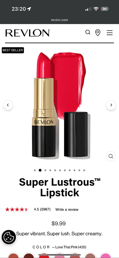Revlon Super Lustrous Lipstick Cream Love that pink