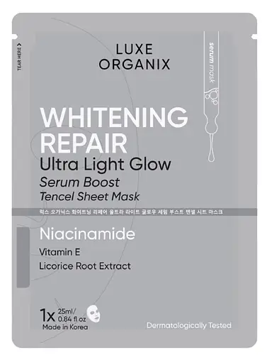 Luxe Organix Whitening Repair Ultra Light Glow Serum Boost Mask