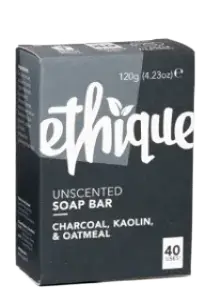 Ethique Unscented Charcoal, Kaolin, & Oatmeal Soap Bar