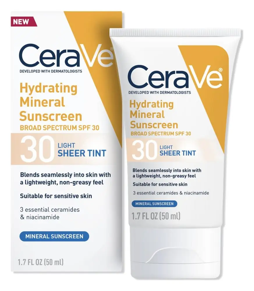 CeraVe Hydrating Mineral Sunscreen Face Sheer Tint SPF 30 Light