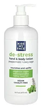 Kiss My Face De-Stress Hand & Body Lotion Peppermint + Clary Sage