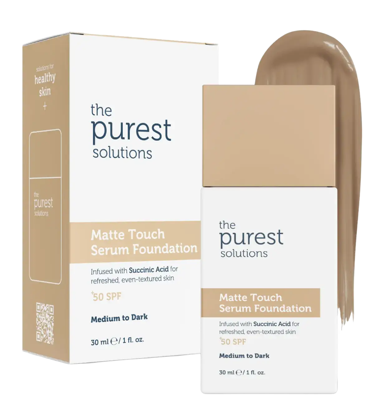 The Purest Solutions Matte Touch Serum Foundation SPF 50+ Medium To Dark