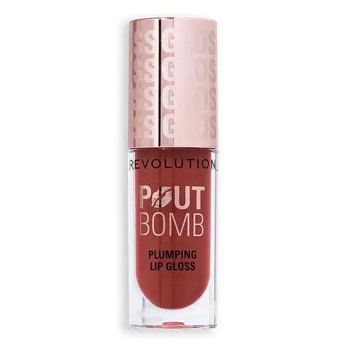 Revolution Beauty Pout Bomb Plumping Lip Gloss Cookie Warm Nude