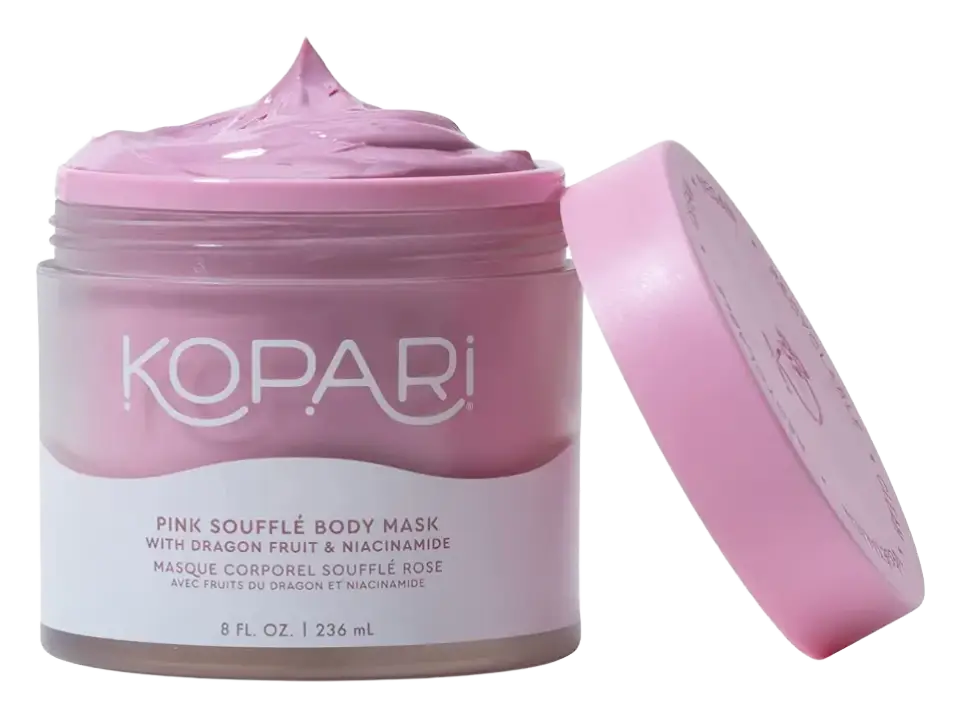 Kopari Pink Soufflé Body Mask with Niacinamide, Kaolin Clay, Dragon Fruit, & Coconut Oil