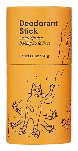 Meow Meow Tweet Deodorant Stick Cedar Spruce Baking Soda Free