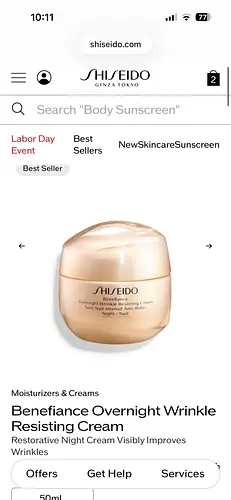 Shiseido Benefiance Overnight Wrinkle Resisting Cream