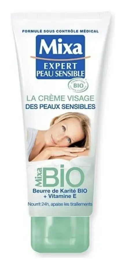Mixa La Crème Visage Des Peaux Sensibles Beurre De Karité Bio + Vitamine E