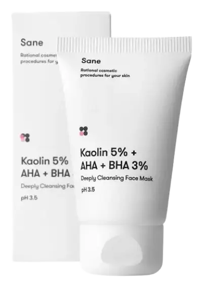 Sane Kaolin 5% + AHA + BHA 3% Deeply Cleansing Face Mask