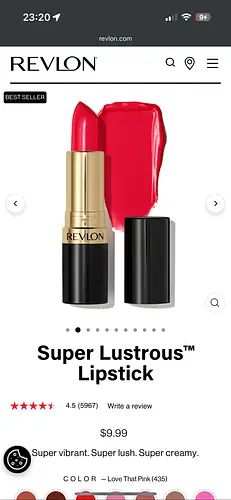 Revlon Super Lustrous Lipstick Cream Love that pink