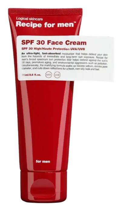 Recipe For men SPF 30 Face Cream