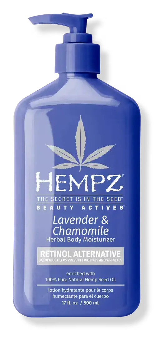 Hempz Beauty Actives Lavender & Chamomile Herbal Body Moisturizer With Retinol Alternative