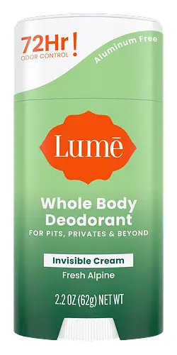 Lume Whole Body Deodorant Invisible Cream Stick Fresh Alpine