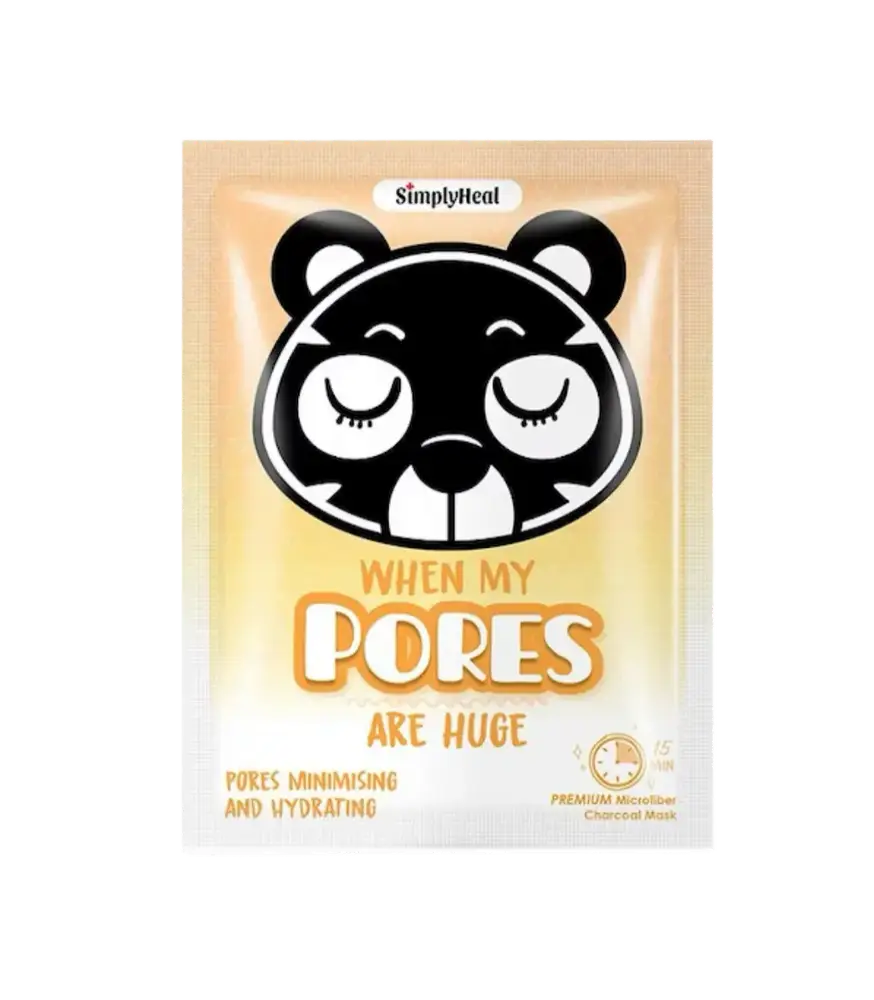Simplyheal Pores Minimising & Hydrating Premium Microfiber Charcoal Mask