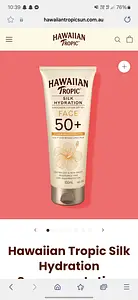Hawaiian Tropic SPF 50+ Silk Hydration Face Fragrance Free 100ml