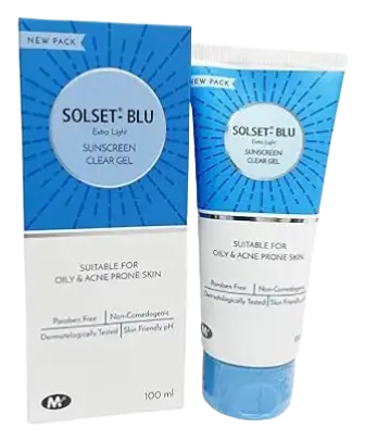 Mohrish Pharmaceuticals Solset - Blu Extra Light Sunscreen Clear Gel
