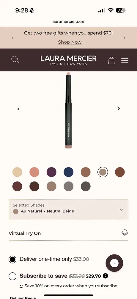 Laura Mercier Caviar Stick Eye Shadow Matte Au Naturel