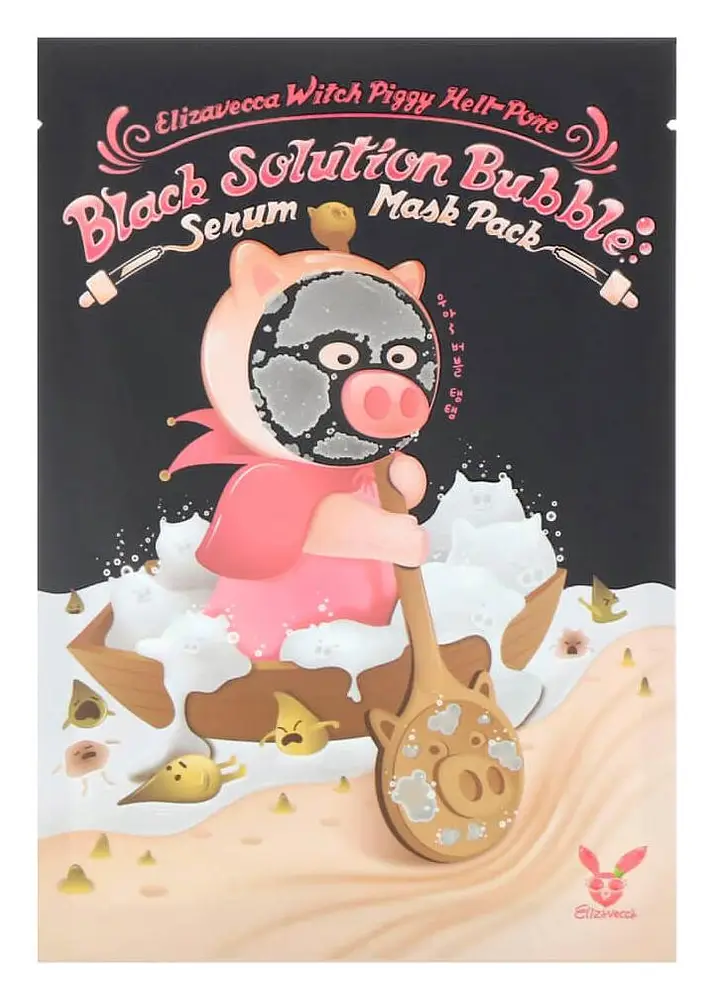 Elizavecca Witch Piggy Hell Pore Black Solution Bubble Serum Mask