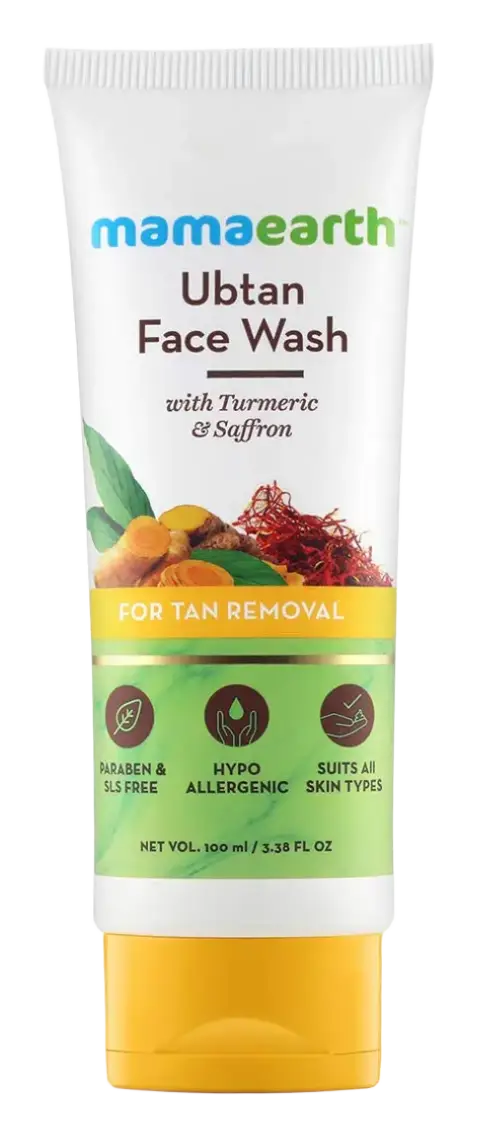 Mamaearth Ubtan Face Wash with Turmeric & Saffron for Tan Removal