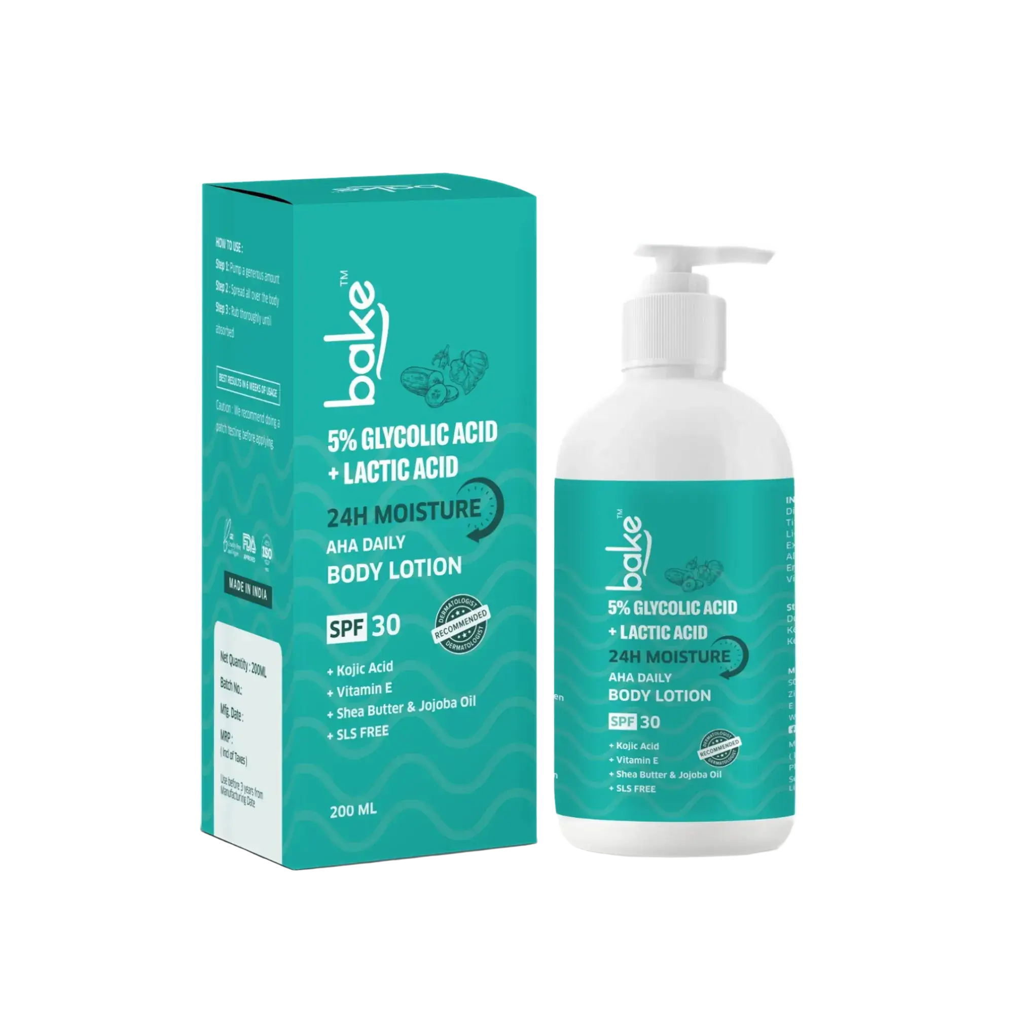 Bake 5% Glycolic Acid + Lactic Acid Body Lotion SPF 30