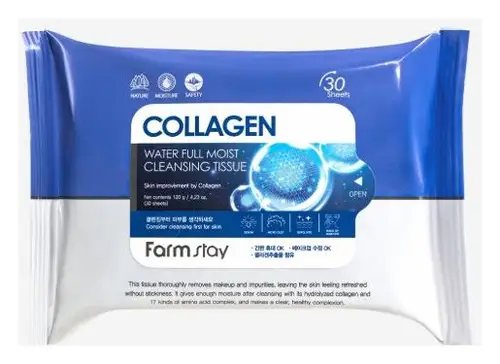 Farm Stay Collagen Water Full Moist Cleansing Tissue