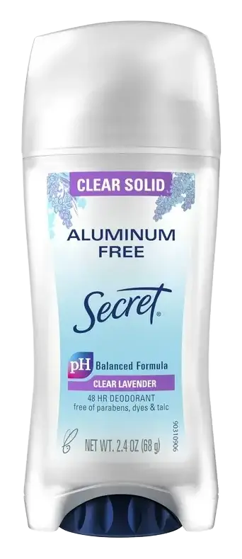 Secret Clear Solid Aluminum Free Deodorant Clear Lavender