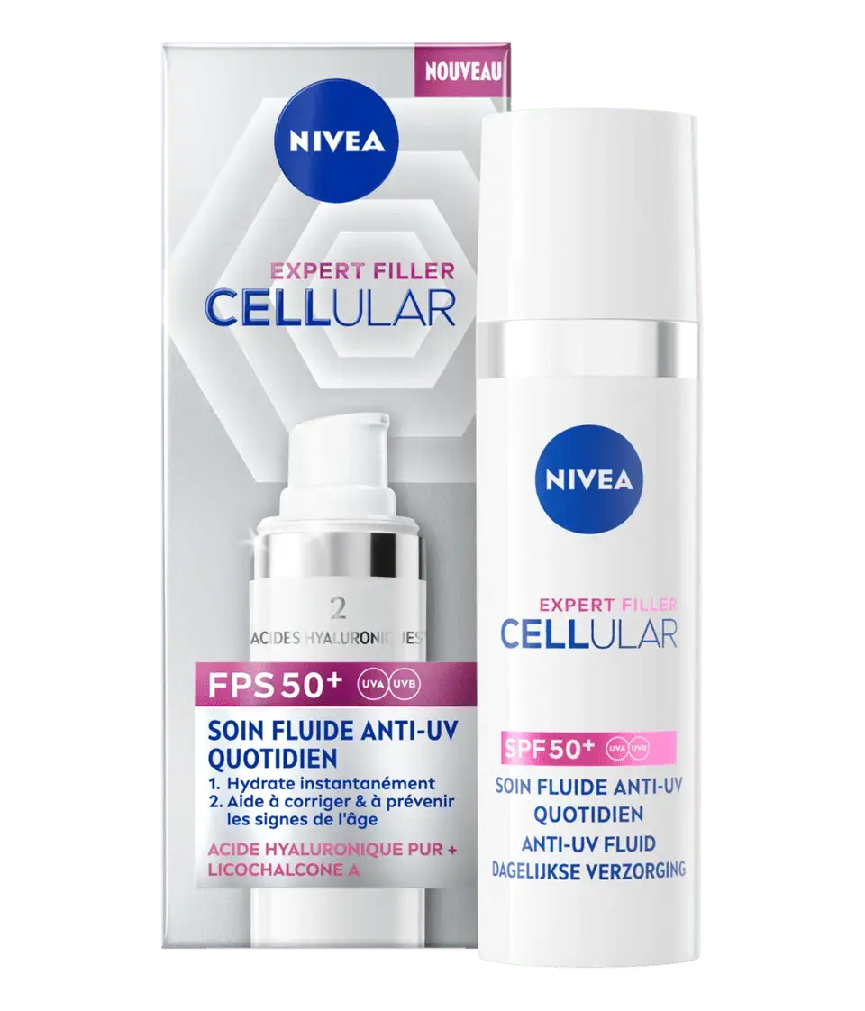 Nivea Expert Filler Cellular Soin Fluide Anti UV Quotidien SPF 50+ France