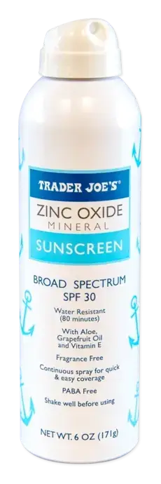 Trader Joe's Zinc Oxide Mineral Sunscreen Spray SPF 30