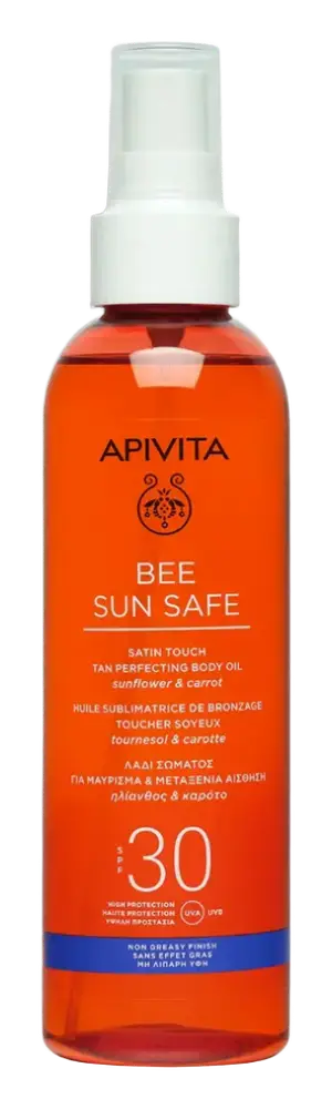 Apivita Natural Cosmetics Satin Touch Tan Perfecting Body Oil SPF30